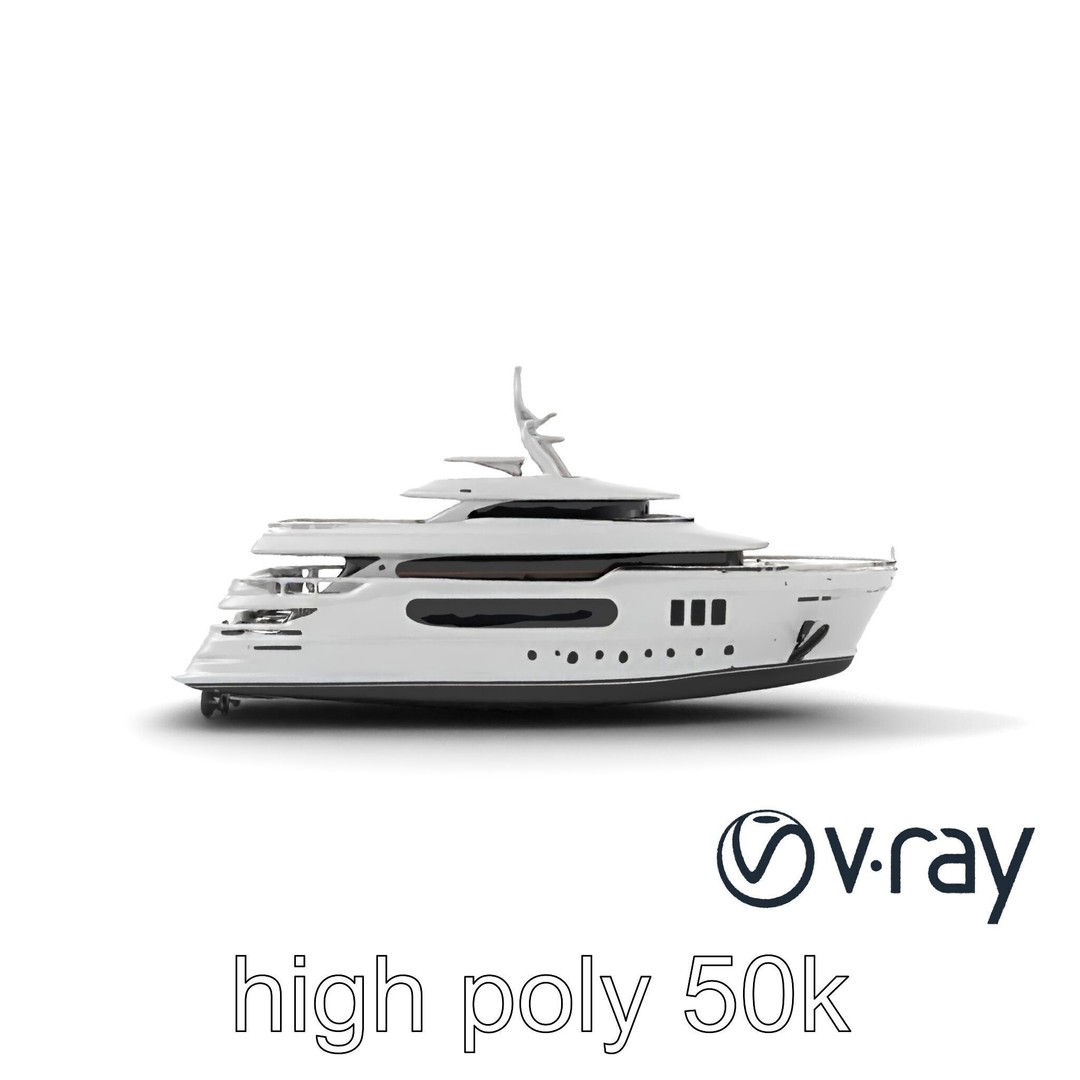 Expedition-Class Superyacht 3D Model – Low Poly PBR Asset for Games - View 14
