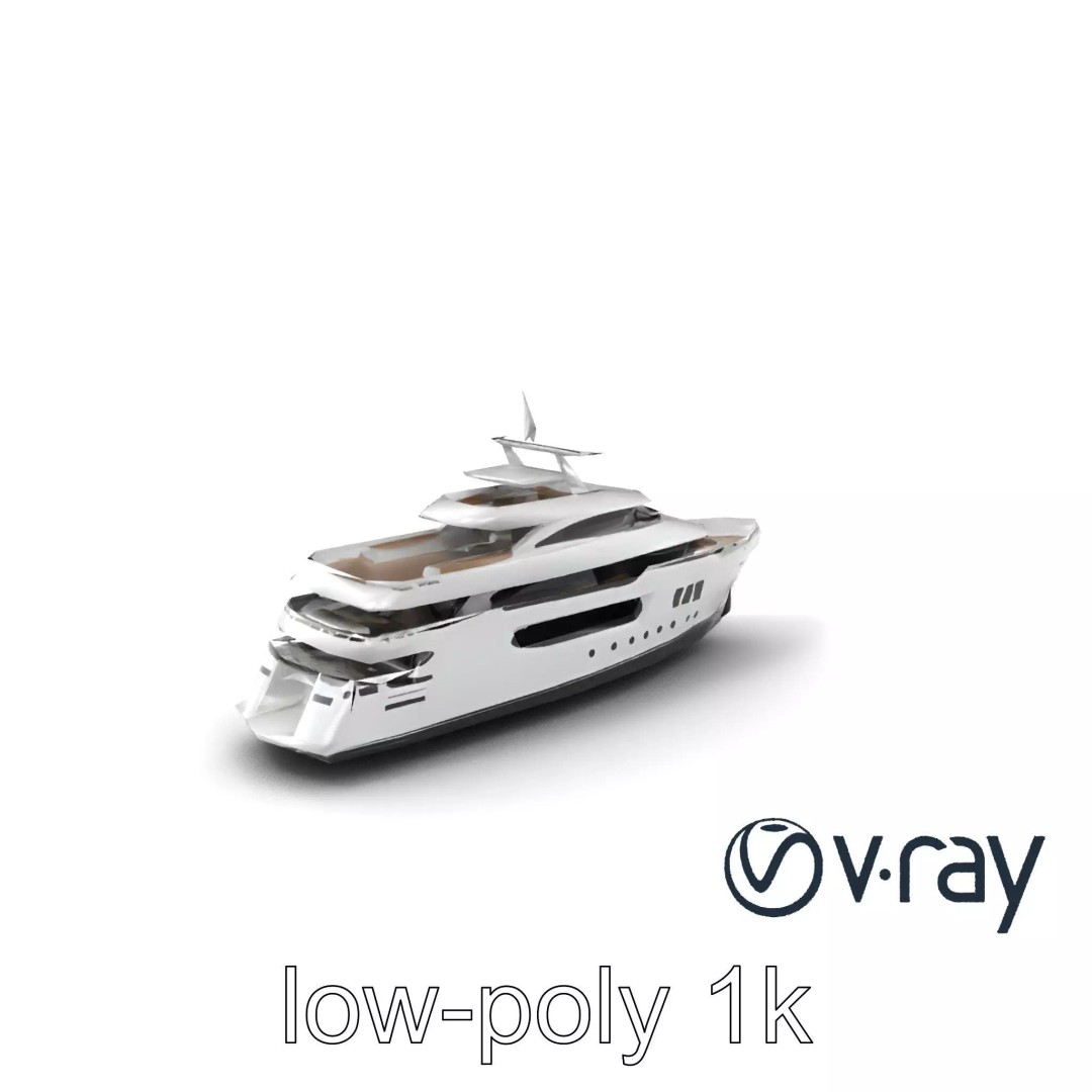 Expedition-Class Superyacht 3D Model – Low Poly PBR Asset for Games - View 2