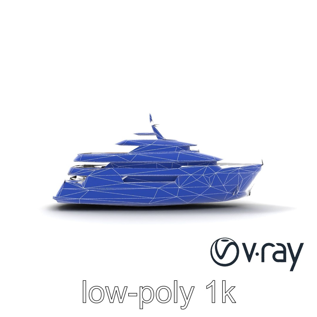 Expedition-Class Superyacht 3D Model – Low Poly PBR Asset for Games - View 25