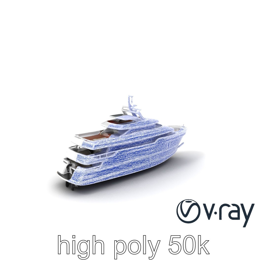 Expedition-Class Superyacht 3D Model – Low Poly PBR Asset for Games - View 27