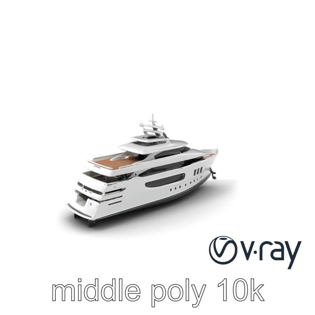 Expedition-Class Superyacht 3D Model – Low Poly PBR Asset for Games - View 4