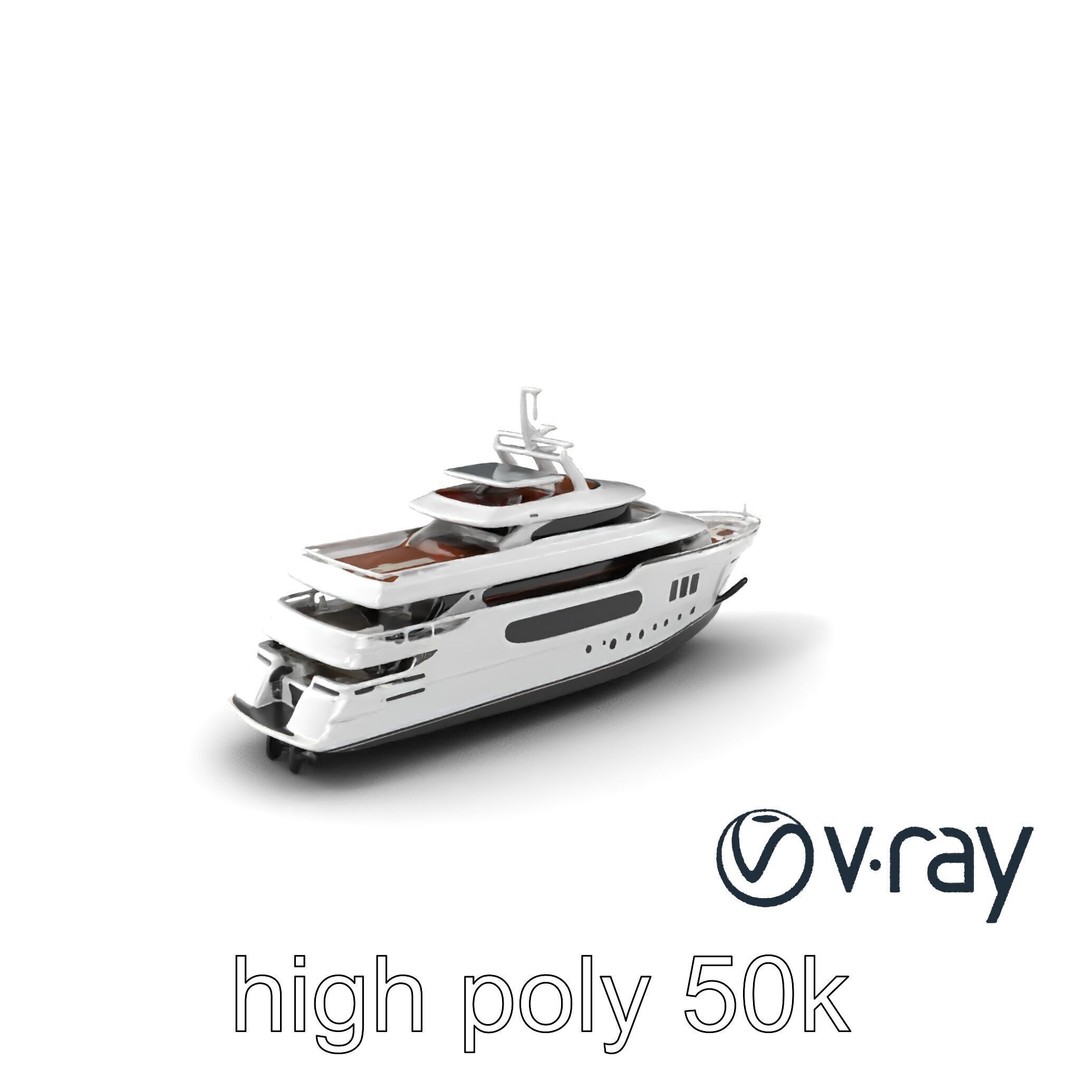 Expedition-Class Superyacht 3D Model – Low Poly PBR Asset for Games - View 6