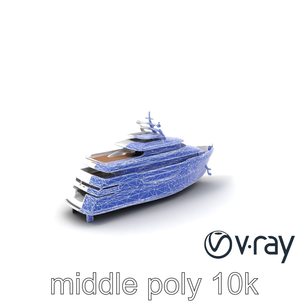 Expedition-Class Superyacht 3D Model – Low Poly PBR Asset for Games - View 7