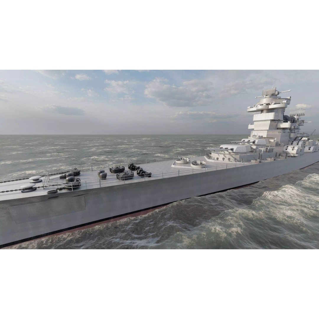 WW2 US Navy Heavy Cruiser 3D Model – High Poly PBR Asset, Lumion - View 10