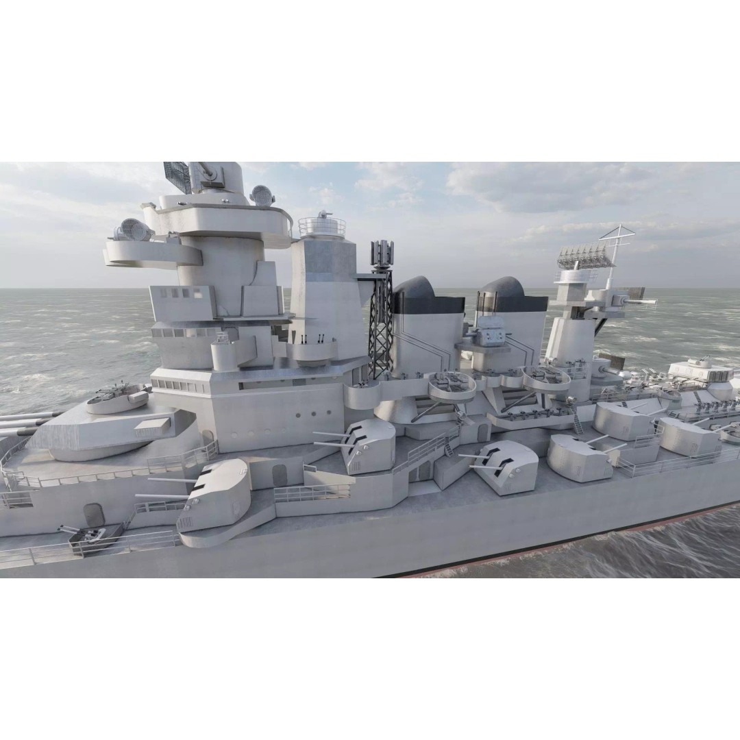 WW2 US Navy Heavy Cruiser 3D Model – High Poly PBR Asset, Lumion - View 13