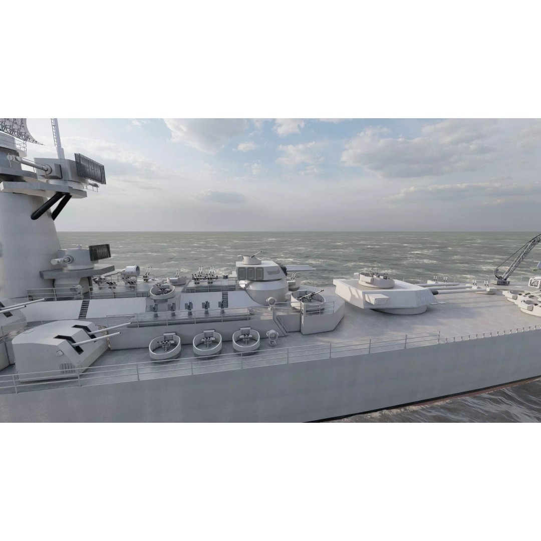 WW2 US Navy Heavy Cruiser 3D Model – High Poly PBR Asset, Lumion - View 15