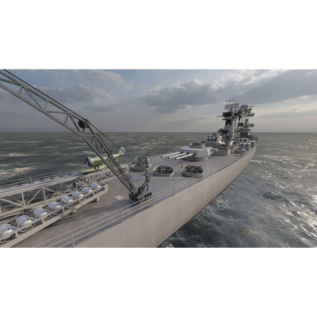 WW2 US Navy Heavy Cruiser 3D Model – High Poly PBR Asset, Lumion - View 18