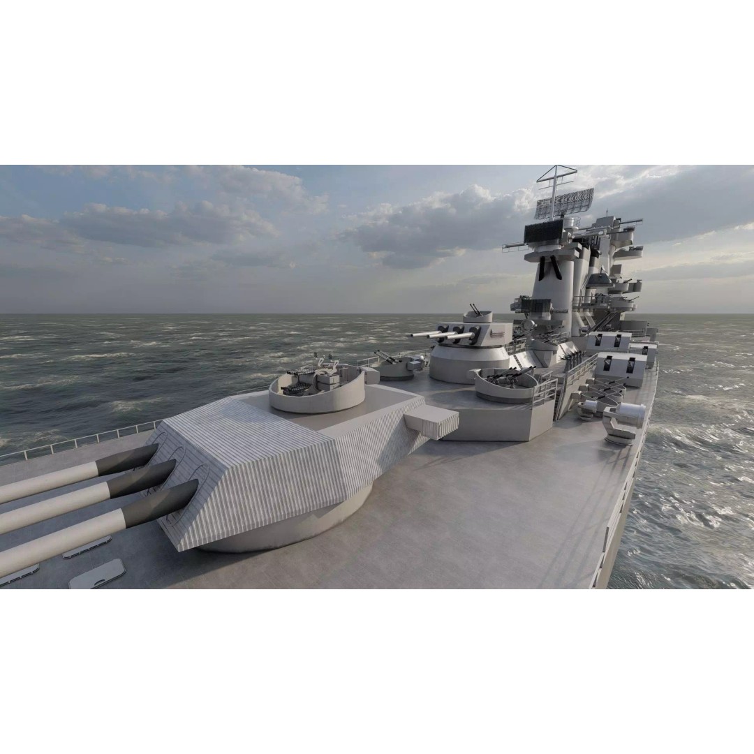 WW2 US Navy Heavy Cruiser 3D Model – High Poly PBR Asset, Lumion - View 19