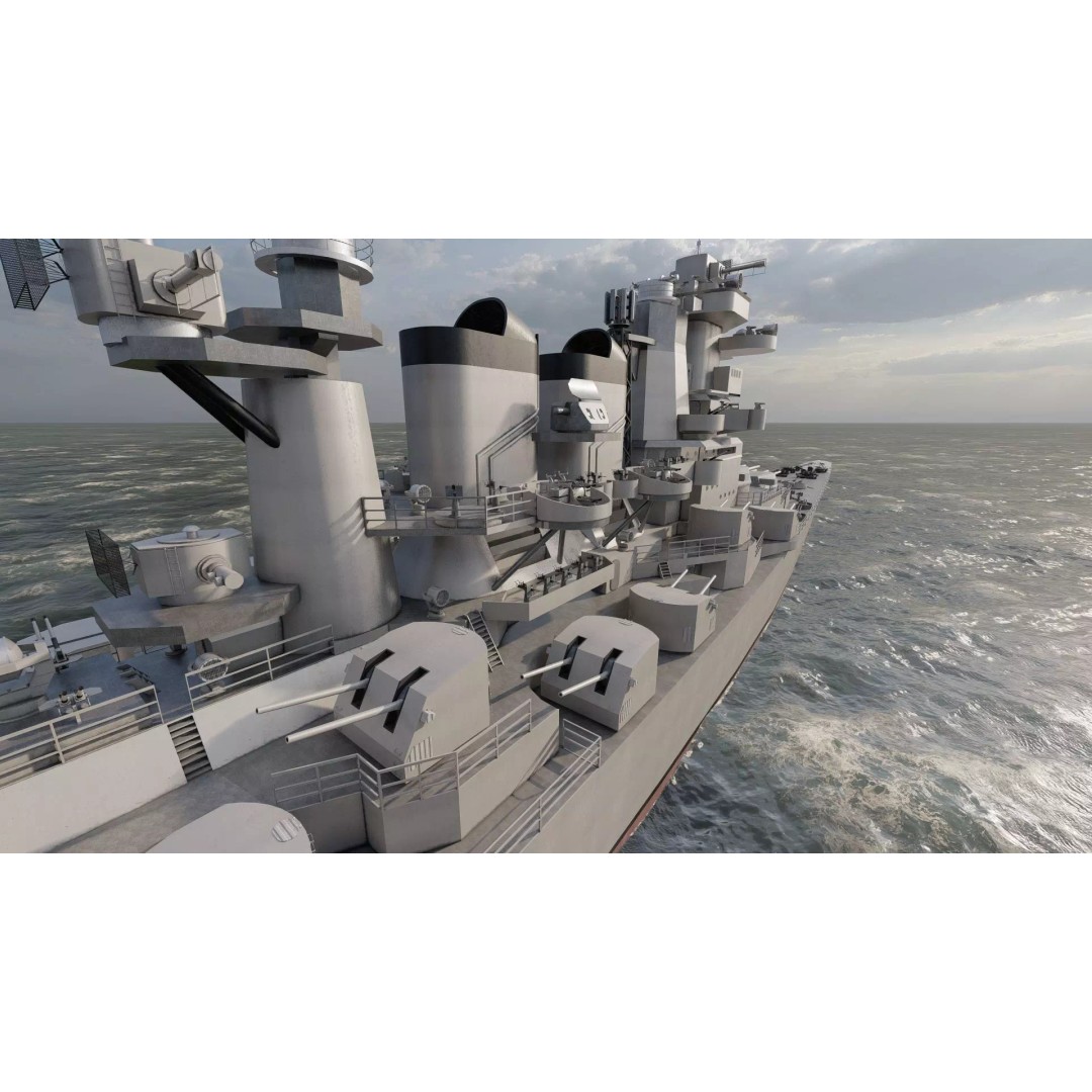 WW2 US Navy Heavy Cruiser 3D Model – High Poly PBR Asset, Lumion - View 21