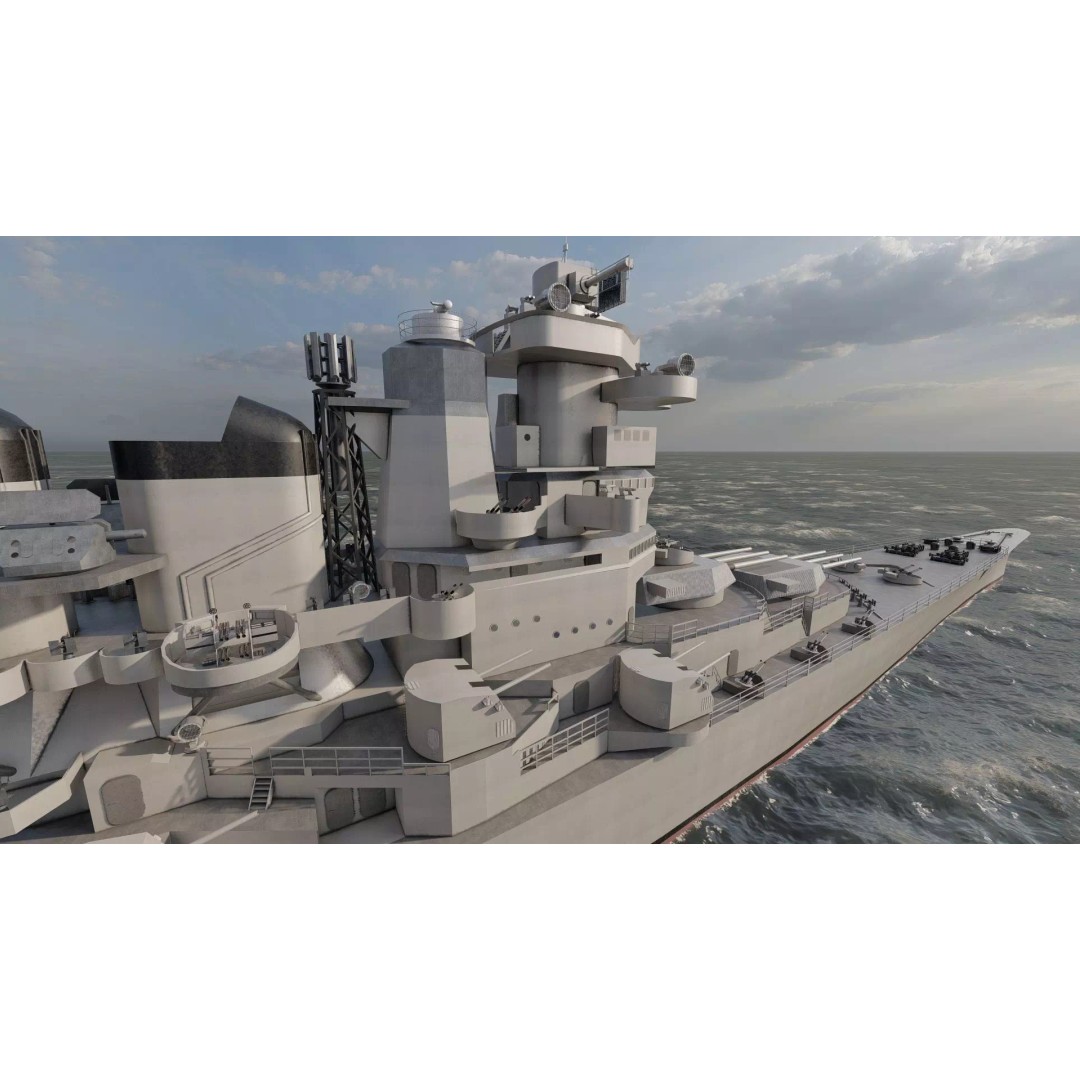 WW2 US Navy Heavy Cruiser 3D Model – High Poly PBR Asset, Lumion - View 22