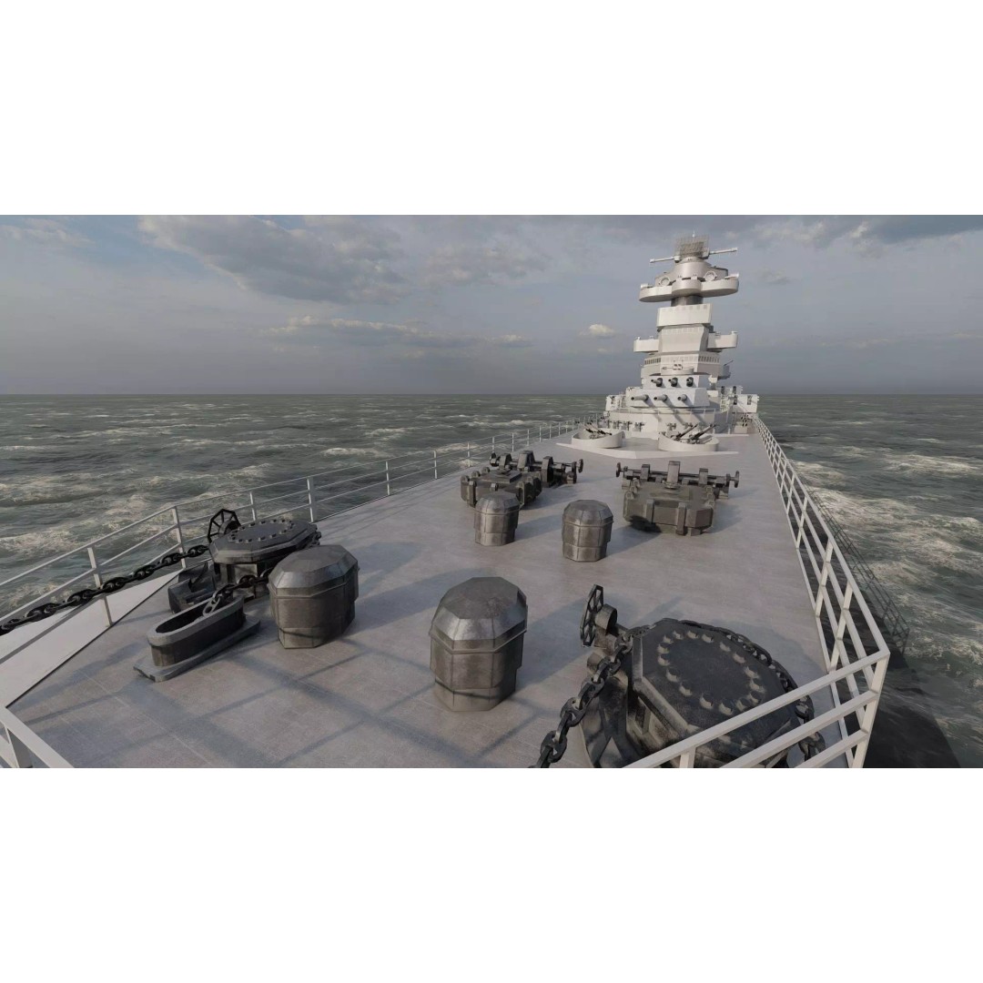 WW2 US Navy Heavy Cruiser 3D Model – High Poly PBR Asset, Lumion - View 24