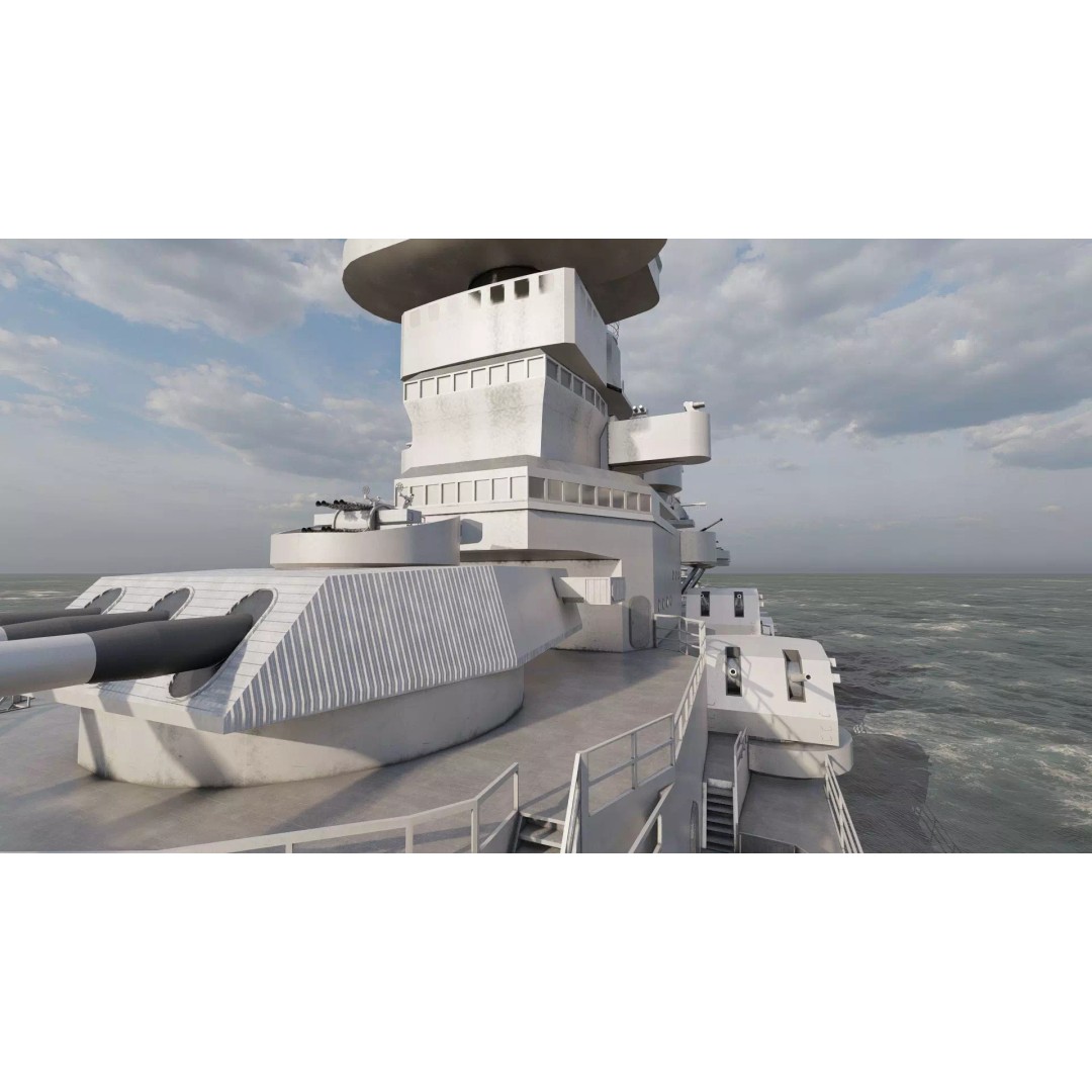 WW2 US Navy Heavy Cruiser 3D Model – High Poly PBR Asset, Lumion - View 28