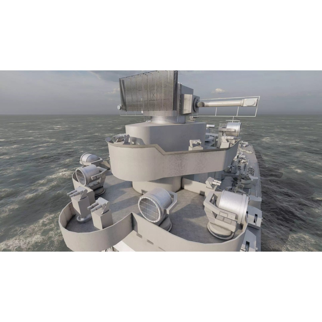 WW2 US Navy Heavy Cruiser 3D Model – High Poly PBR Asset, Lumion - View 29