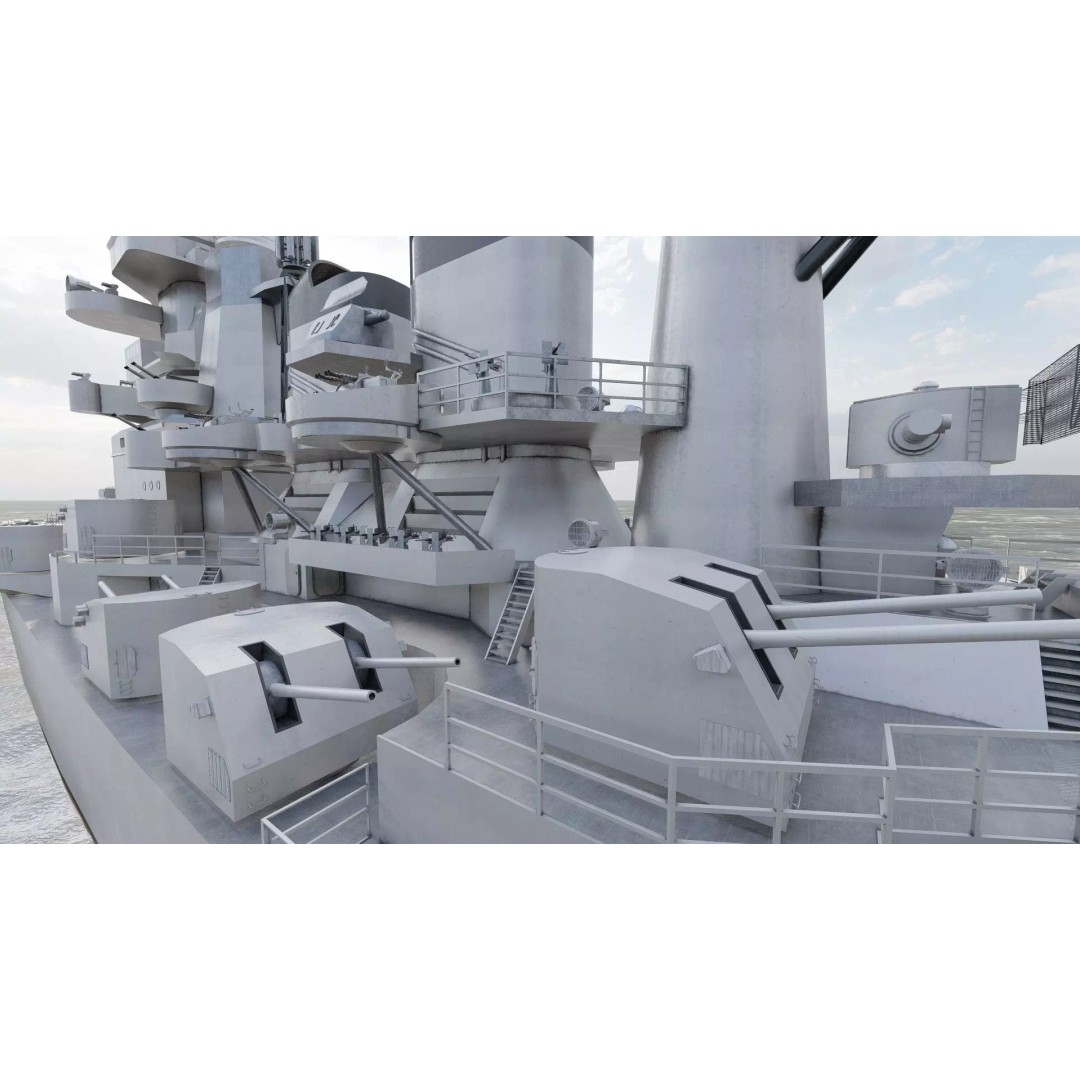 WW2 US Navy Heavy Cruiser 3D Model – High Poly PBR Asset, Lumion - View 34