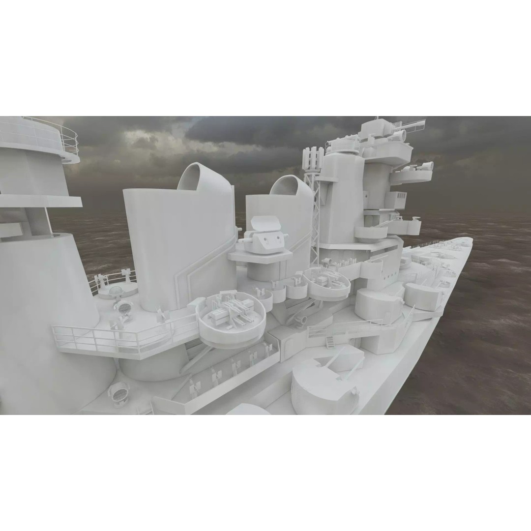 WW2 US Navy Heavy Cruiser 3D Model – High Poly PBR Asset, Lumion - View 45