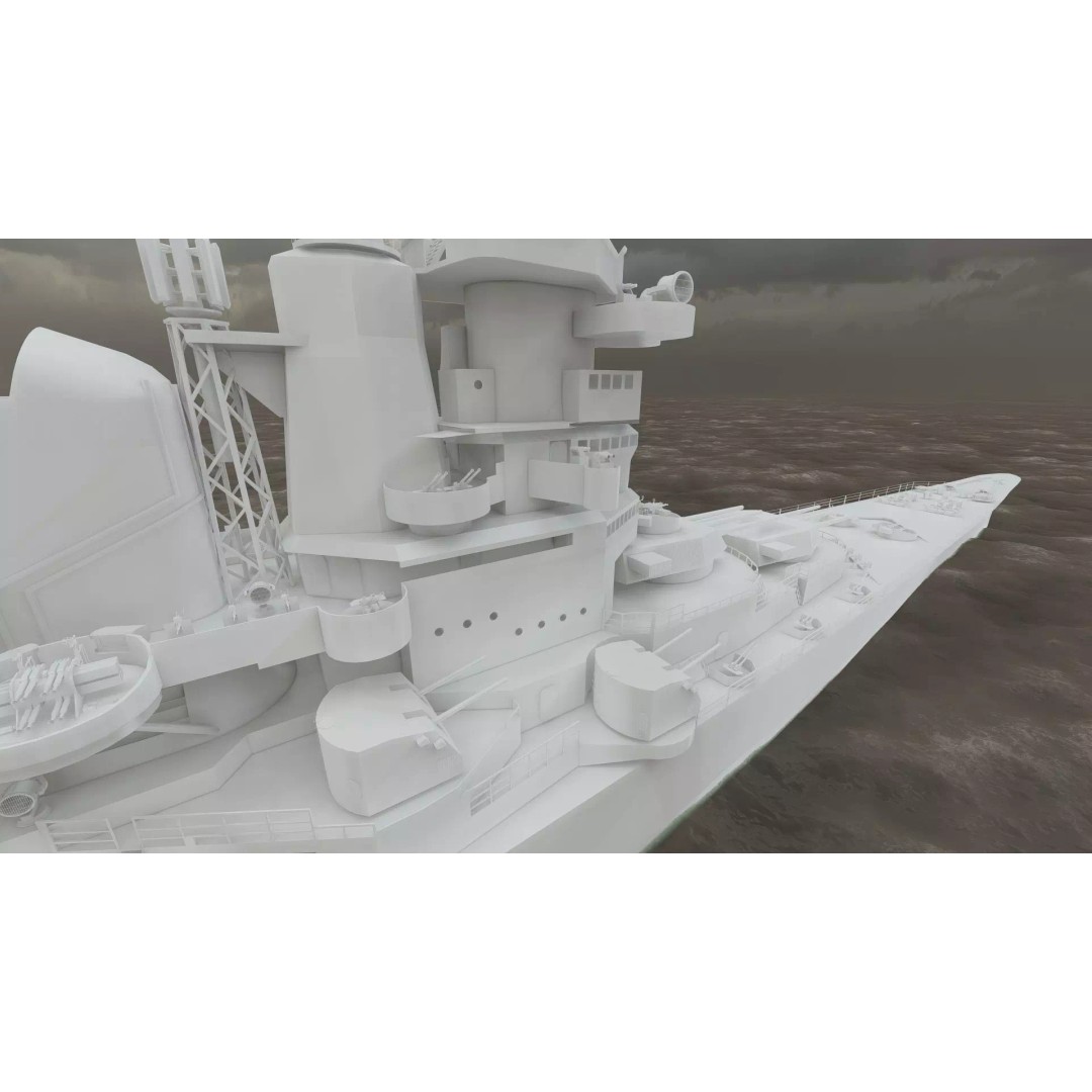 WW2 US Navy Heavy Cruiser 3D Model – High Poly PBR Asset, Lumion - View 46