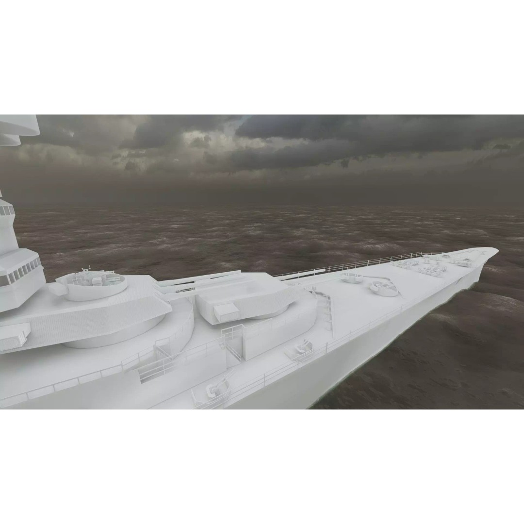 WW2 US Navy Heavy Cruiser 3D Model – High Poly PBR Asset, Lumion - View 47