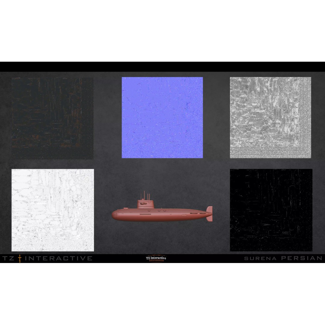 Naval Submarine 3D Model – High-Detail PBR Game Ready Asset, FBX - View 10
