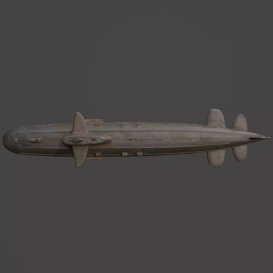 Naval Submarine 3D Model – High-Detail PBR Game Ready Asset, FBX - View 11