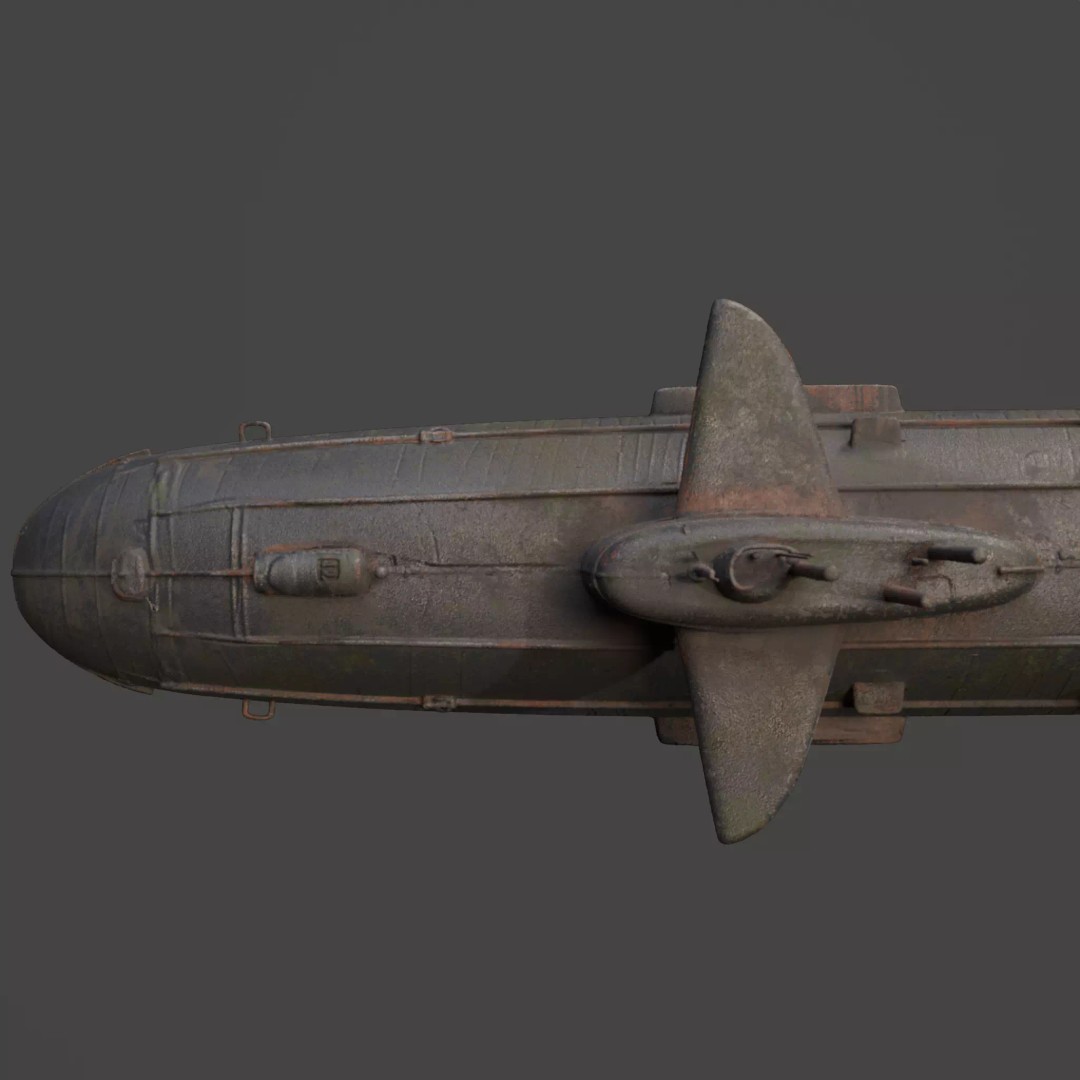 Naval Submarine 3D Model – High-Detail PBR Game Ready Asset, FBX - View 12