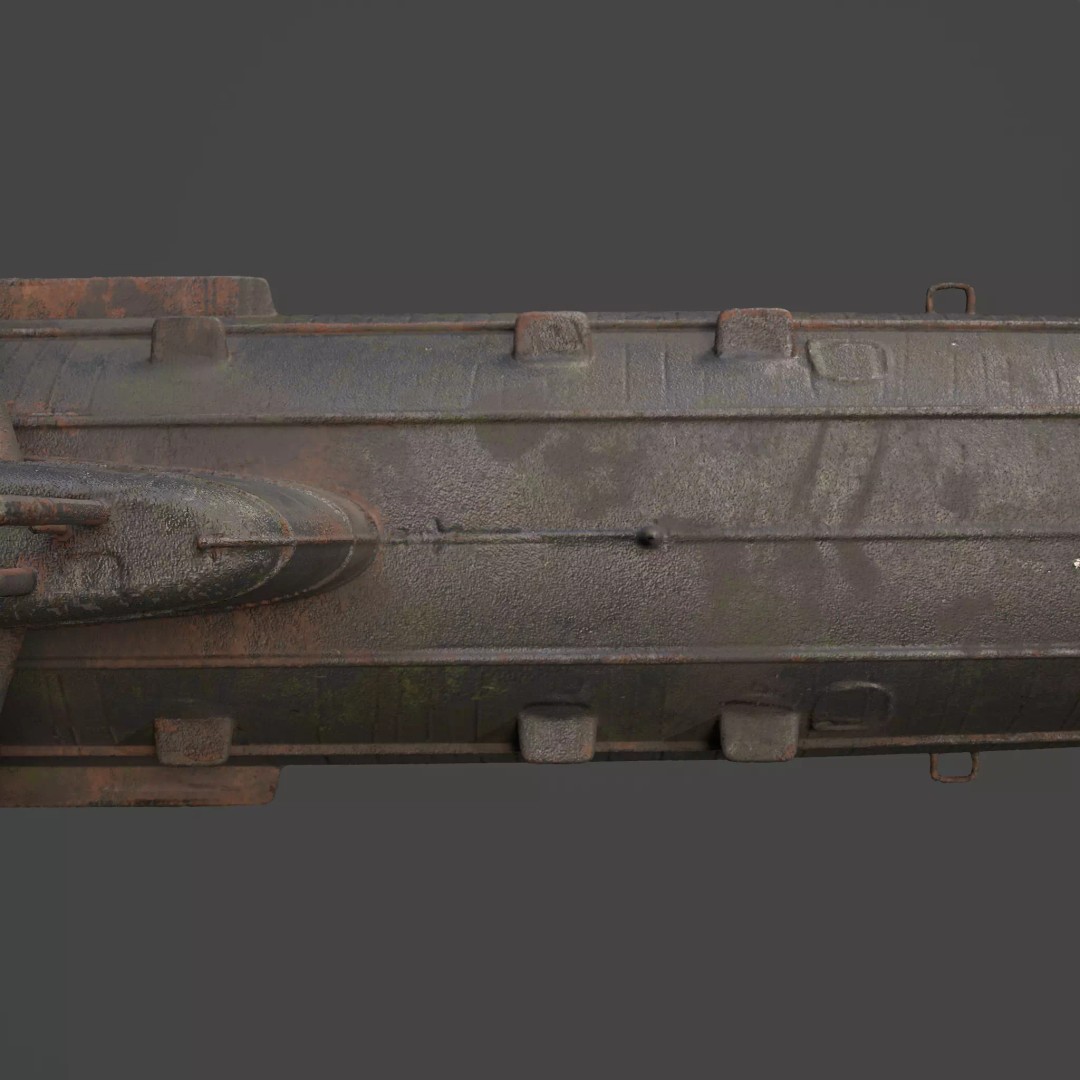 Naval Submarine 3D Model – High-Detail PBR Game Ready Asset, FBX - View 14