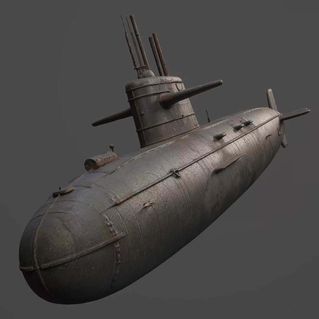 Naval Submarine 3D Model – High-Detail PBR Game Ready Asset, FBX - View 19