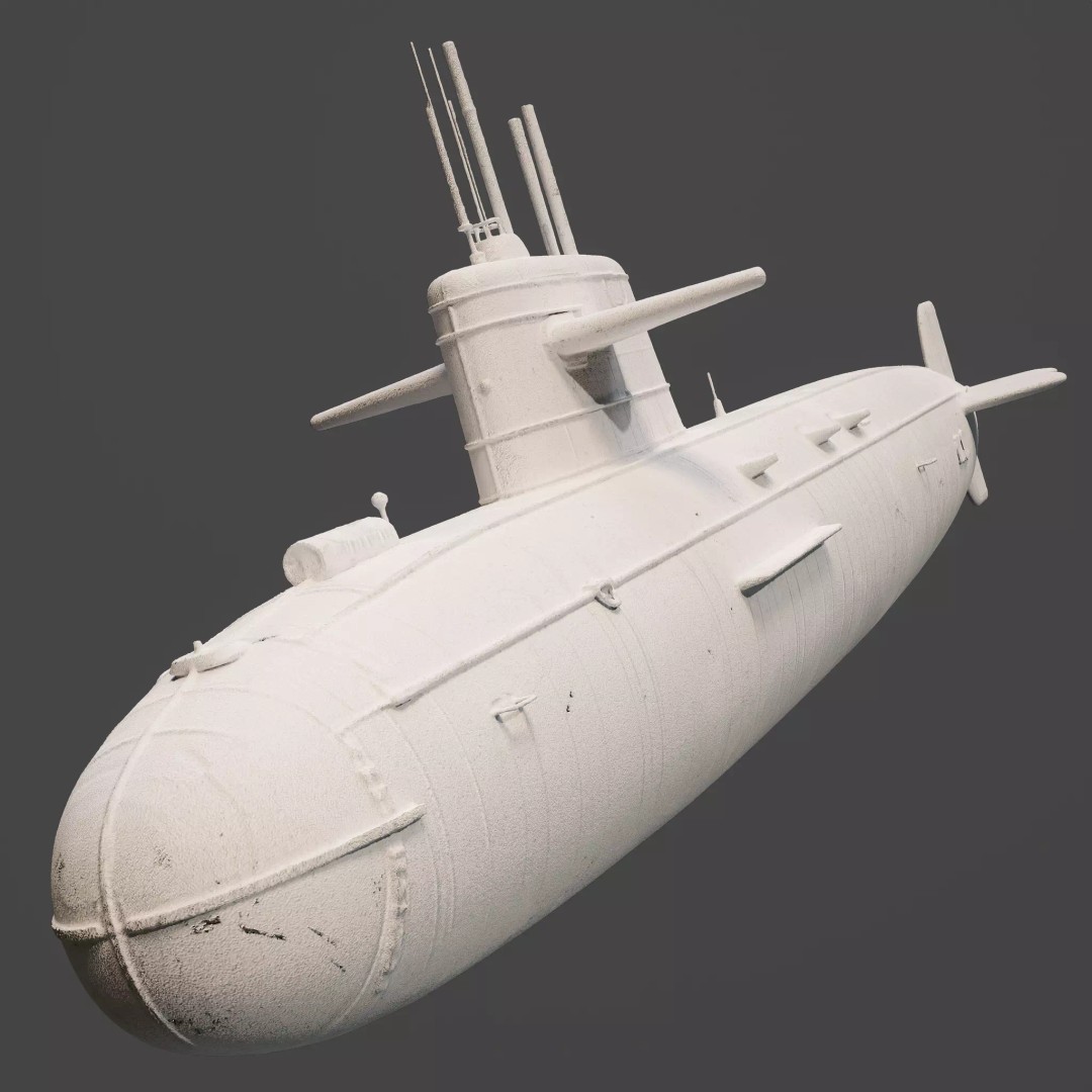 Naval Submarine 3D Model – High-Detail PBR Game Ready Asset, FBX - View 20