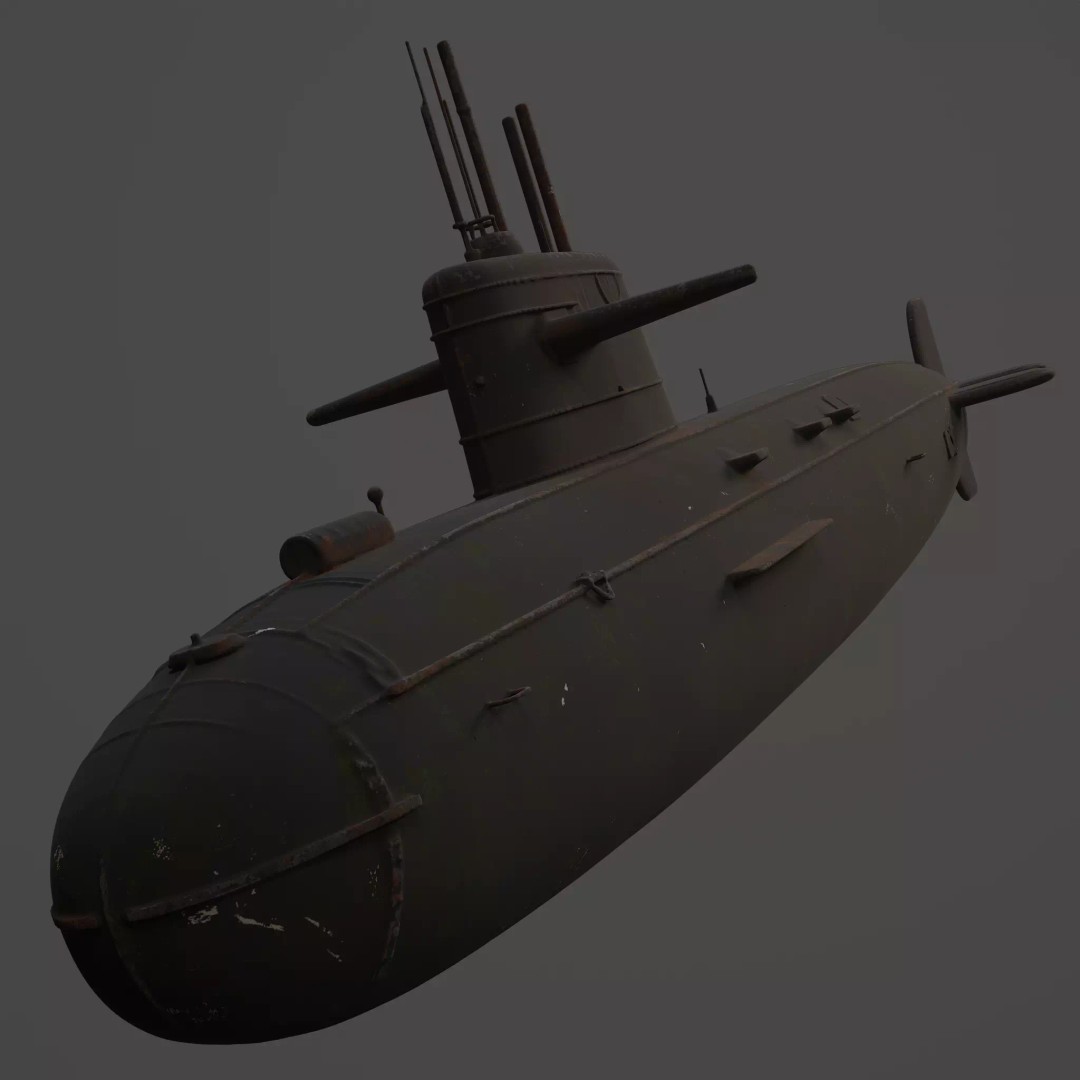 Naval Submarine 3D Model – High-Detail PBR Game Ready Asset, FBX - View 21