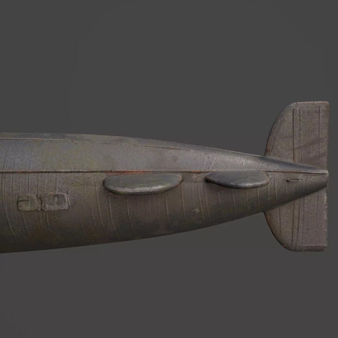 Naval Submarine 3D Model – High-Detail PBR Game Ready Asset, FBX - View 9