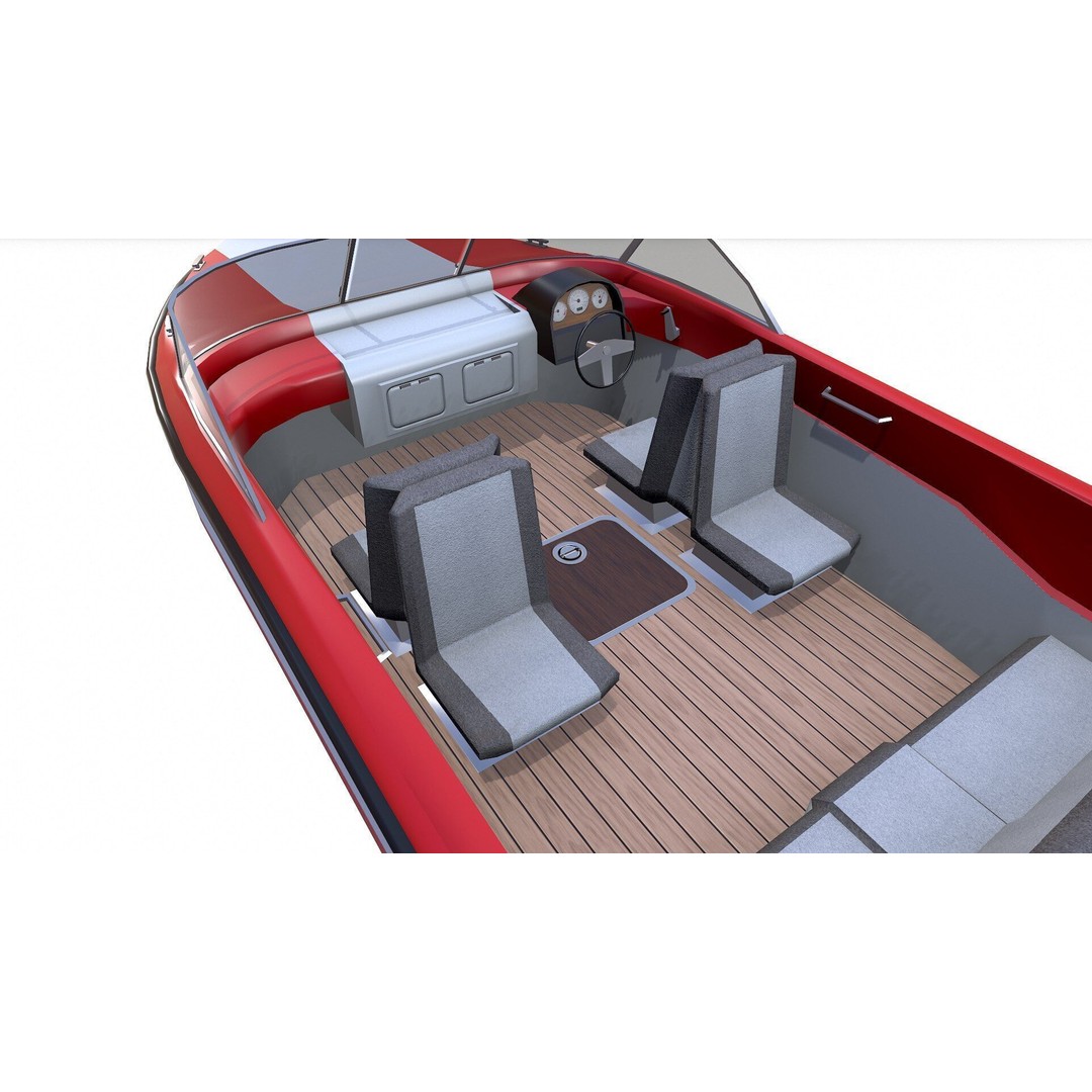 Speedboat 3D Model – Low Poly PBR Game Asset, FBX, OBJ - View 15