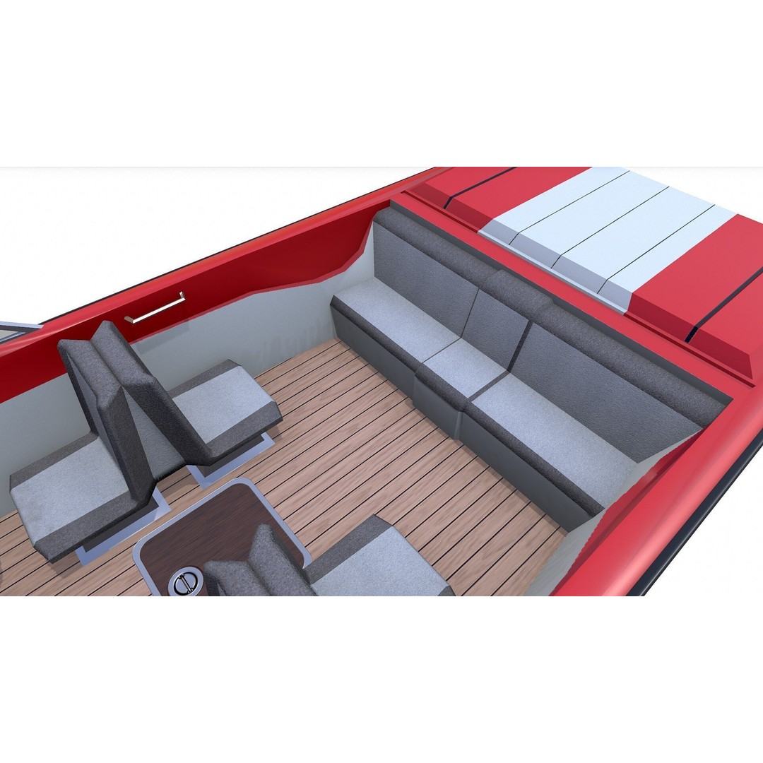 Speedboat 3D Model – Low Poly PBR Game Asset, FBX, OBJ - View 17