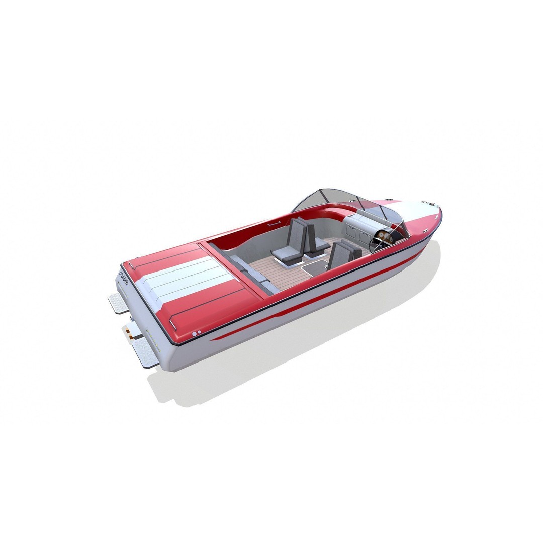 Speedboat 3D Model – Low Poly PBR Game Asset, FBX, OBJ - View 22