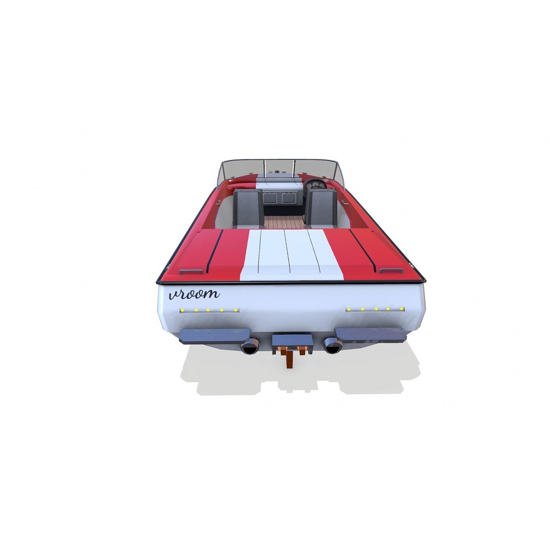 Speedboat 3D Model – Low Poly PBR Game Asset, FBX, OBJ - View 7