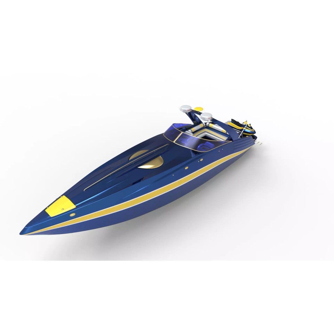 Sunseeker 18-Meter Yacht 3D Model – Low Poly Game Asset, FBX