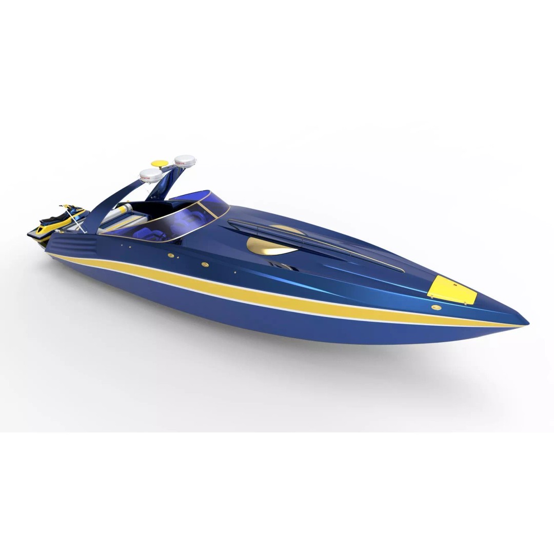 Sunseeker 18-Meter Yacht 3D Model – Low Poly Game Asset, FBX - View 2