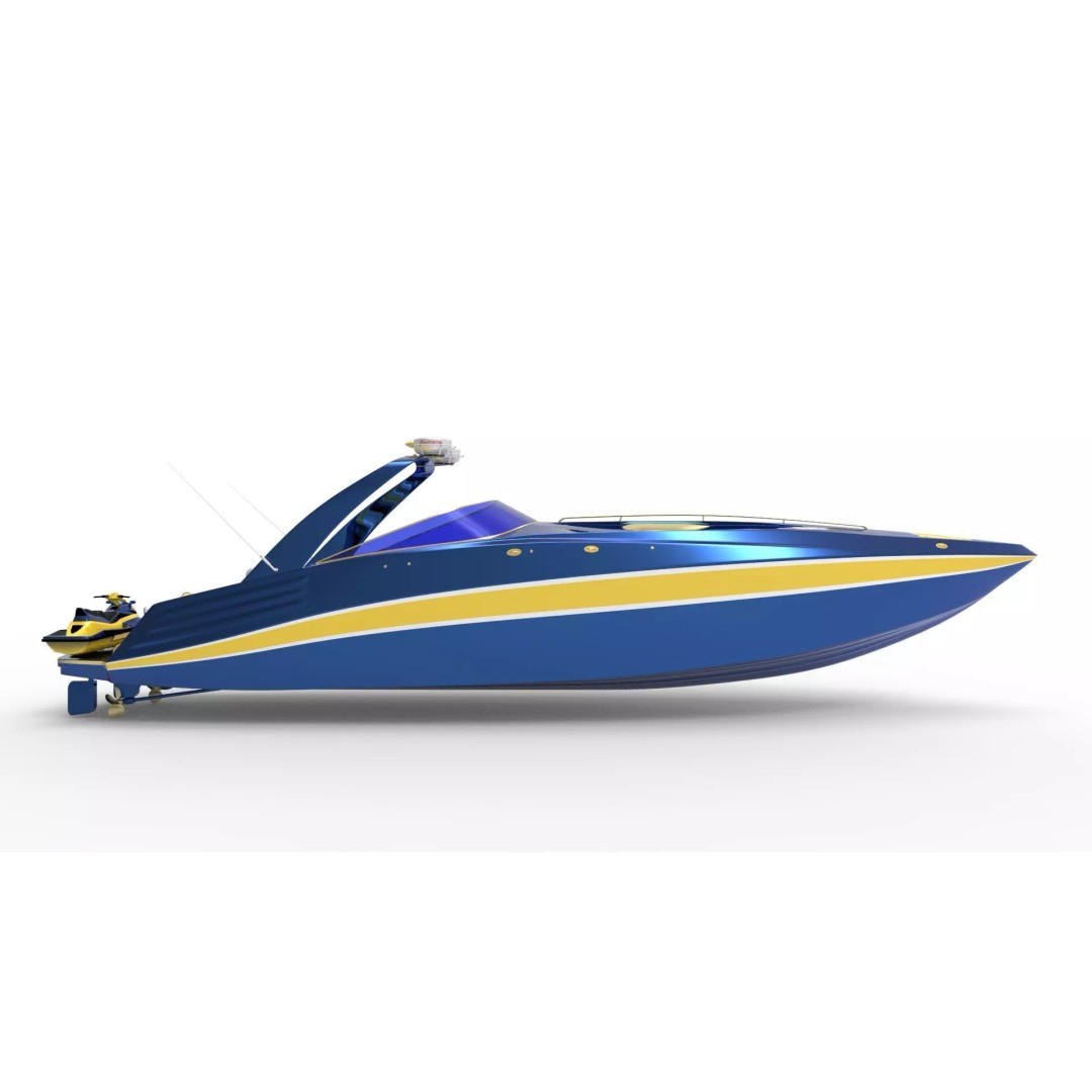 Sunseeker 18-Meter Yacht 3D Model – Low Poly Game Asset, FBX - View 4