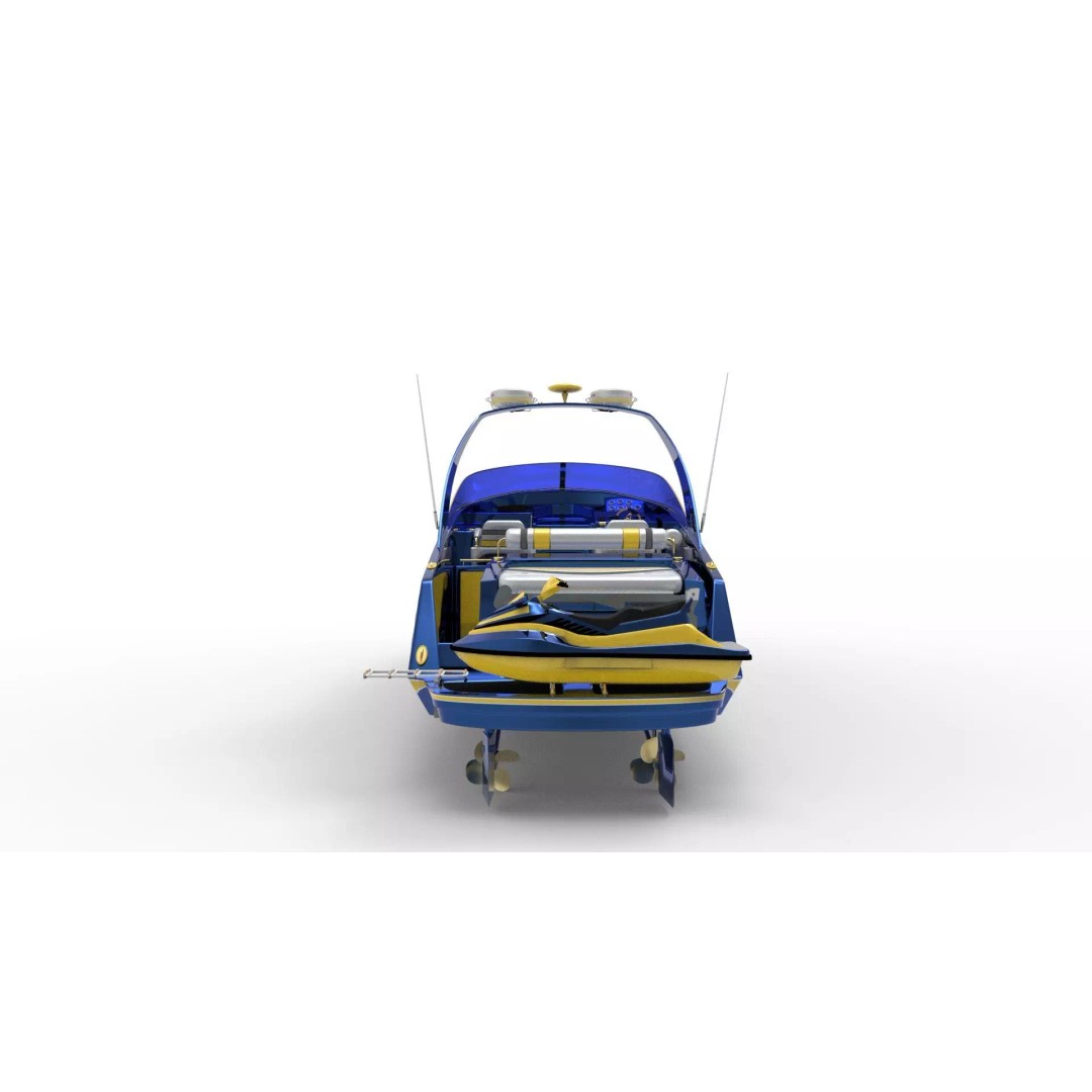 Sunseeker 18-Meter Yacht 3D Model – Low Poly Game Asset, FBX - View 6