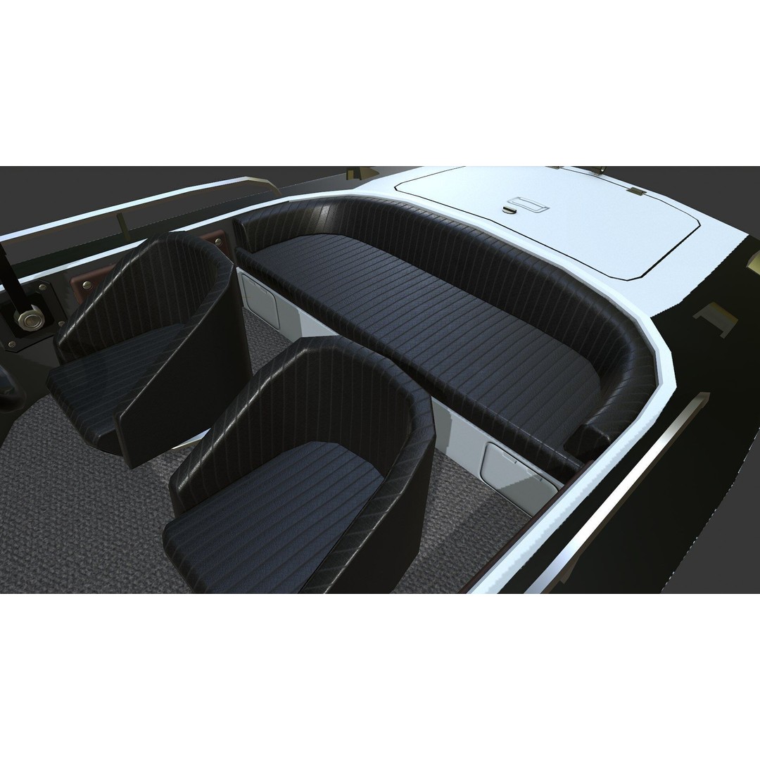 Speedboat 3D Model – Low Poly PBR Game Asset, FBX, OBJ - View 22