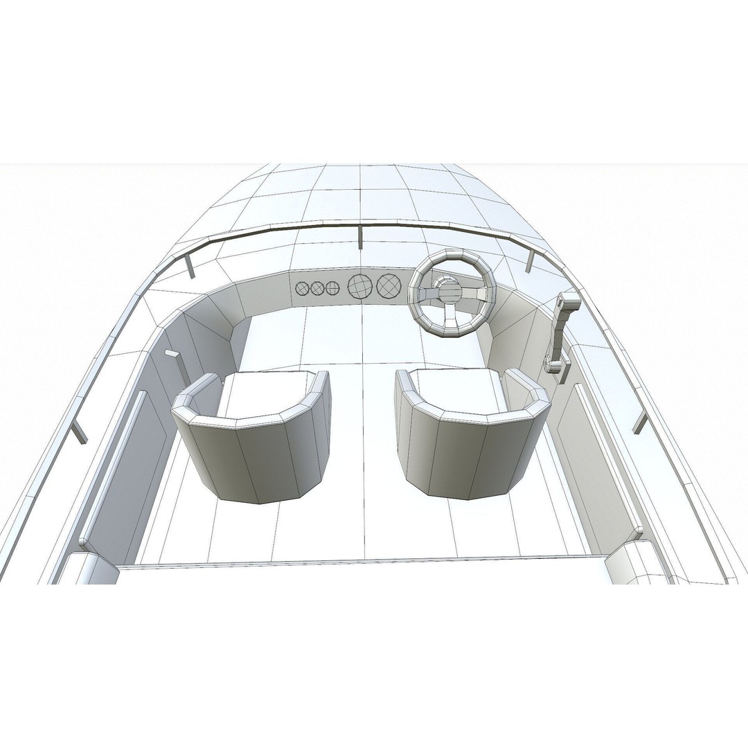 Speedboat 3D Model – Low Poly PBR Game Asset, FBX, OBJ - View 32