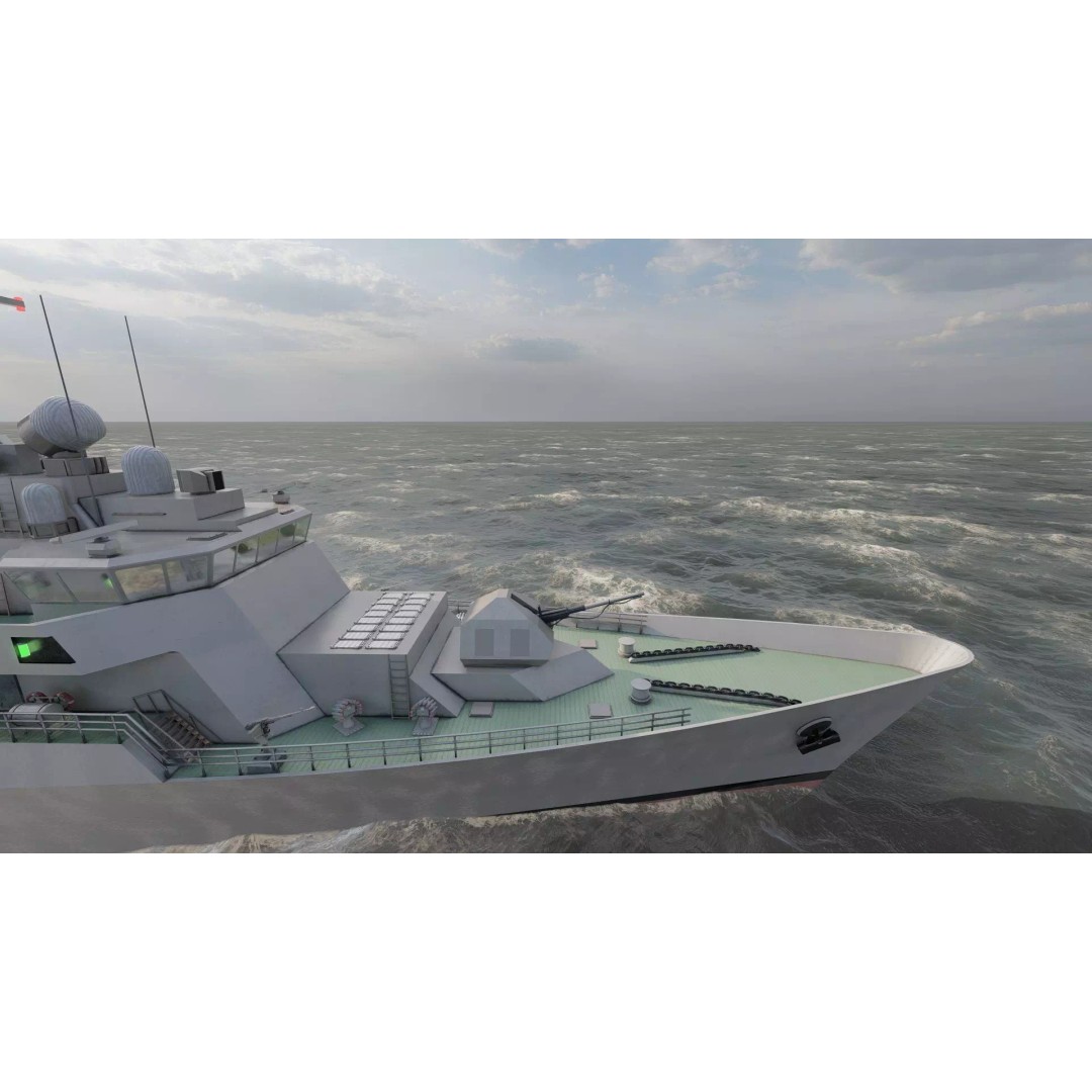Advanced Corvette 3D Model – Military Watercraft, PBR Textured, Lumion Ready - View 20