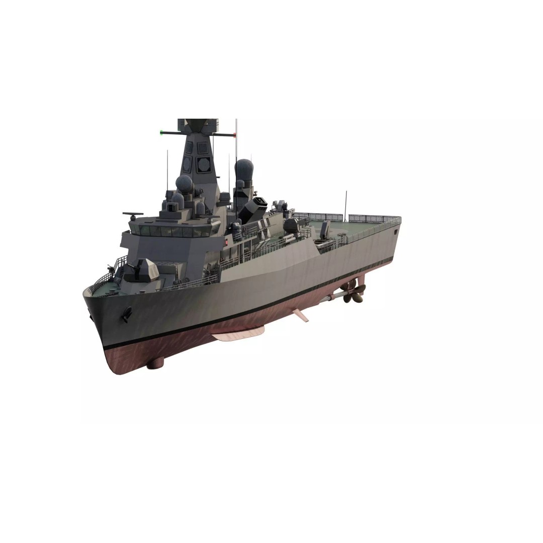 Advanced Corvette 3D Model – Military Watercraft, PBR Textured, Lumion Ready - View 3