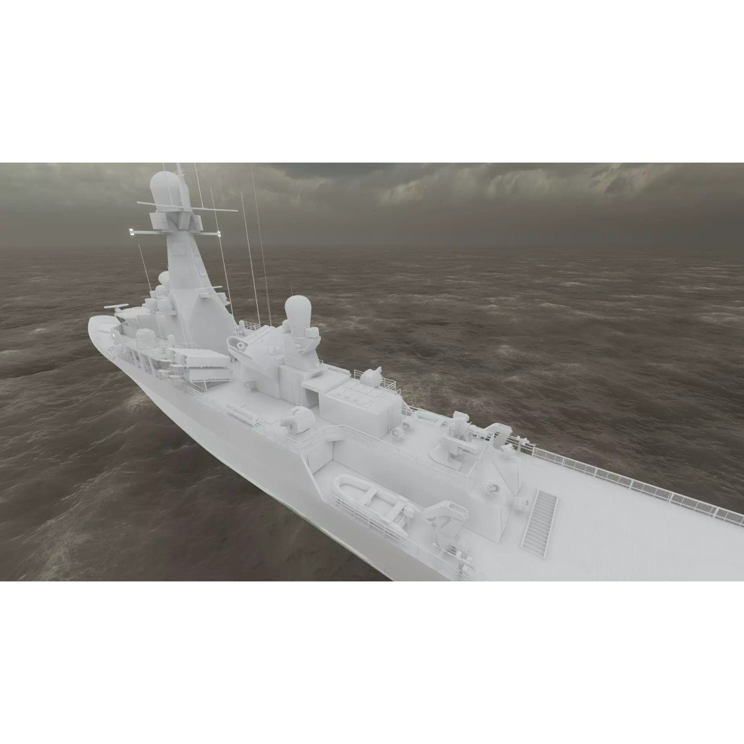 Advanced Corvette 3D Model – Military Watercraft, PBR Textured, Lumion Ready - View 40