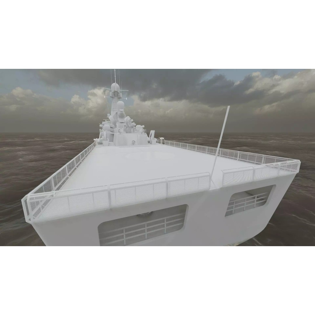 Advanced Corvette 3D Model – Military Watercraft, PBR Textured, Lumion Ready - View 41