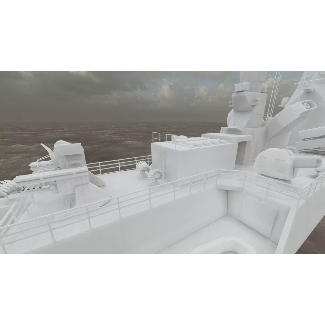 Advanced Corvette 3D Model – Military Watercraft, PBR Textured, Lumion Ready - View 44
