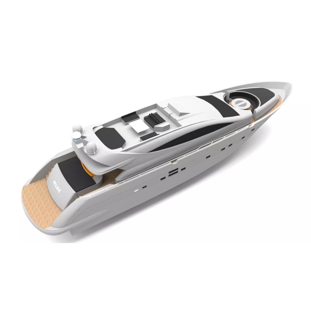 Muse Moran 3D Model – Luxury Yacht, Game-Ready FBX Asset - View 2