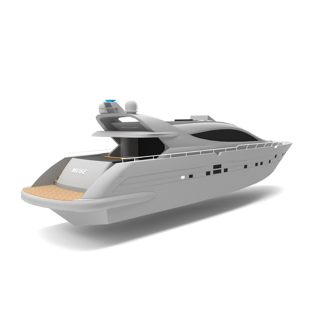 Muse Moran 3D Model – Luxury Yacht, Game-Ready FBX Asset - View 4