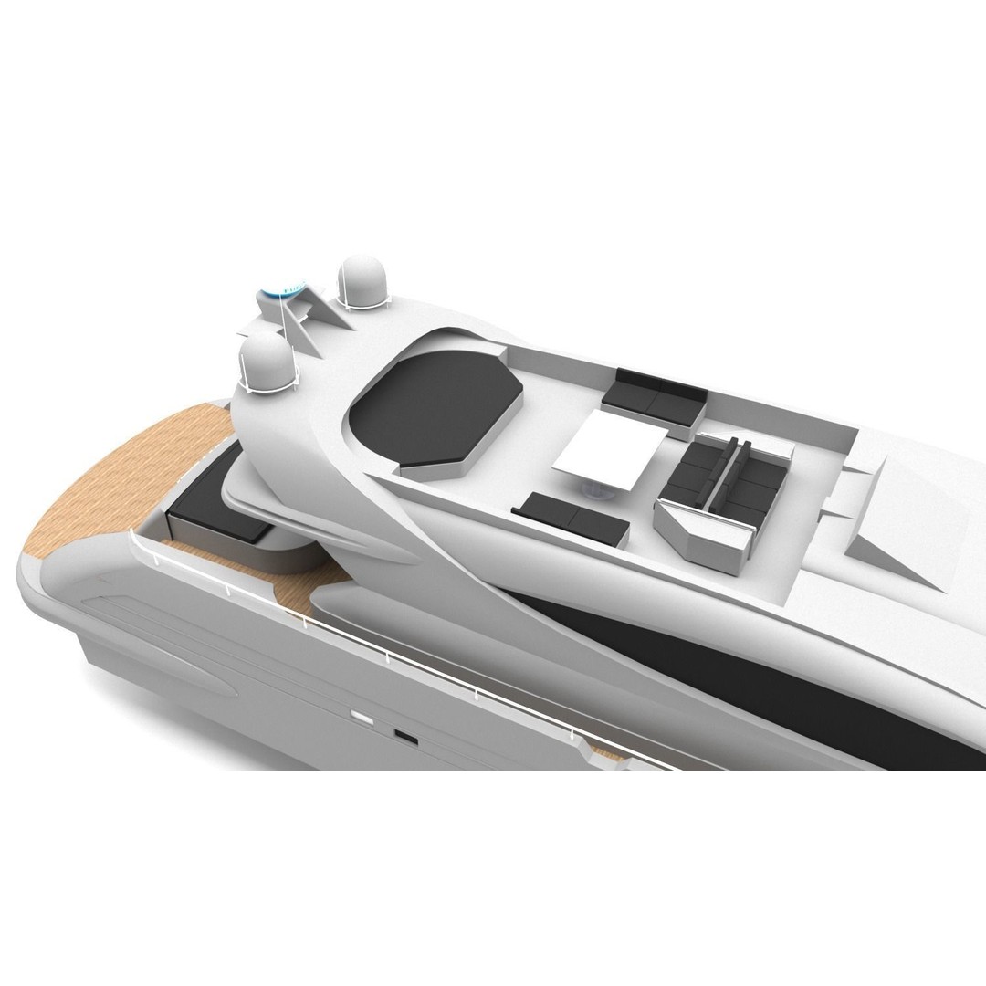 Muse Moran 3D Model – Luxury Yacht, Game-Ready FBX Asset - View 5