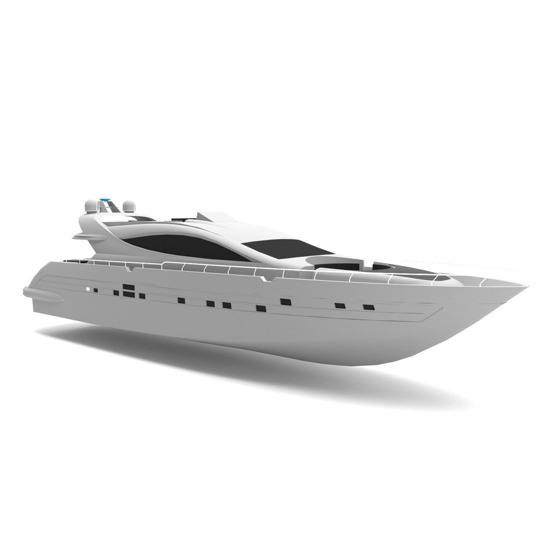 Muse Moran 3D Model – Luxury Yacht, Game-Ready FBX Asset - View 6