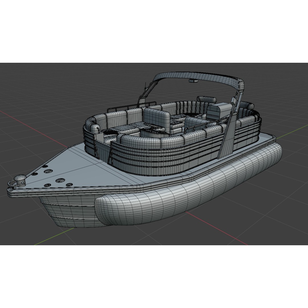 SunCruiser Luxury Performance Pontoon 3D Model – Low Poly PBR Boat, FBX - View 12