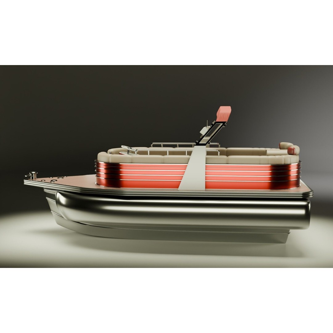 SunCruiser Luxury Performance Pontoon 3D Model – Low Poly PBR Boat, FBX - View 4